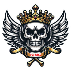 skull with sword and shield , king skull vector illustration design , skull logo 