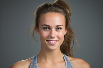 Youthful Athletic Female with a Radiant Smile and Sporty Style