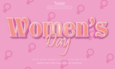 Editable womens day text effect 3d style