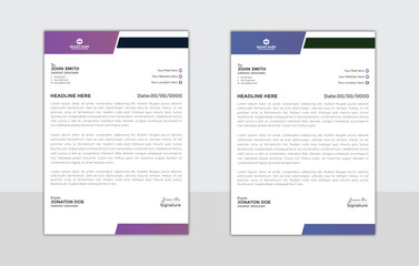 Letter Head Design,letterhead design set a4 size and unique shape colorful work theme style design