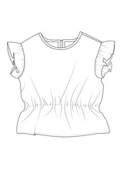 Baby fashion Top, baby clothes, fashion illustration, fashion cad