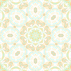 Fototapeta na wymiar Golden -beige ornamental seamless vector pattern, on white background