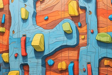 detail shot of a climbing wall with grips