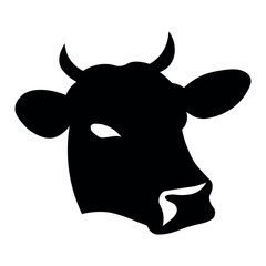 Cow head vector black icon on white background