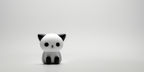 minimalist cute Cat doll sad face