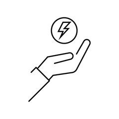 Fototapeta na wymiar power saving icon, line symbol on white background