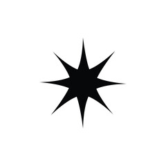 Star icon in flat design. Star icon on white background. Vector illustration.