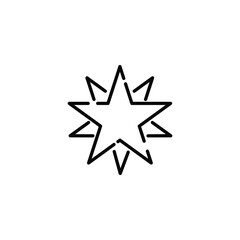 Star icon in flat design. Star icon on white background. Vector illustration.