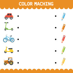 
Vector color matching worksheet for kids
