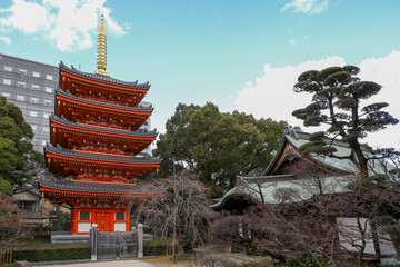 The Tochoji Temple is famous landmark in fukuoka city at japan