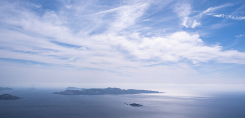 Landscape Photo of an Island, Panaromic view, Blue Sky