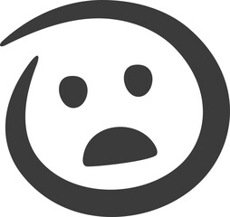 Abstract confused emoji face flat style. Linear round character faces