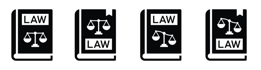 Law book icon, Justice book icon, vector illustration