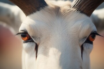 Fototapeta premium close-up on arabian oryx eyes and long lashes