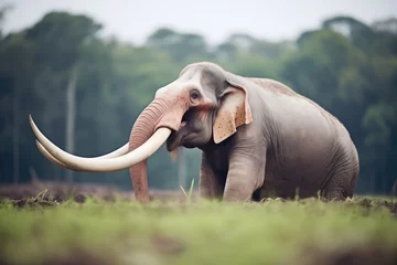 Foto op Aluminium bornean elephant with large tusks grazing © primopiano