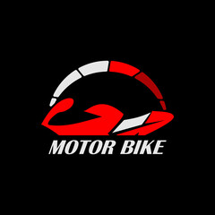 Motorcycle vector logo. Motorcycle logo and speedometer.