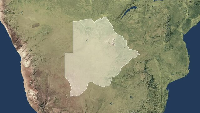 Zoom in from World Map to Botswana, Districts appear in the last 5 sec