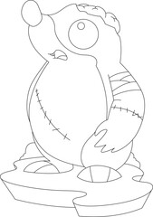 Mole Halloween Zombie Animal Vector Graphic Art Illustration