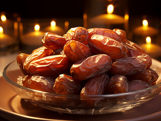  Close-up of neatly arranged harvested dates against a soft, blurred background. 