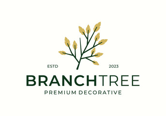 floral foliage branch tree decorative element logo icon vector design