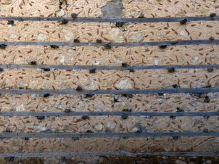 Button Houses, walls and construction workmanship were made using dry construction technique and...