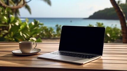 Outdoor workspace laptop template