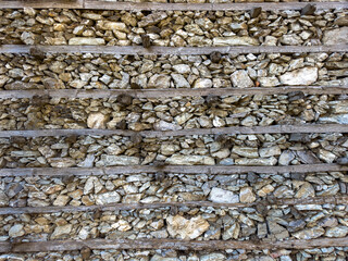 Button Houses, walls and construction workmanship were made using dry construction technique and...