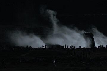 silhouette in the ocean mist