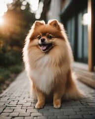 portrait of Pomeranian, smiling
