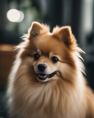 portrait of Pomeranian, smiling
