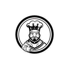 Master chef illustration logo white background