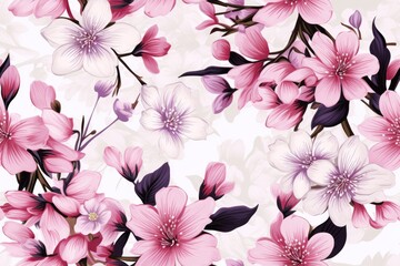 spring flowers seamless pattern background