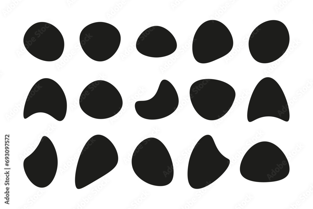 Wall mural random blob shapes. blobs shape organic set. rounded abstract organic shape. collection of abstract 