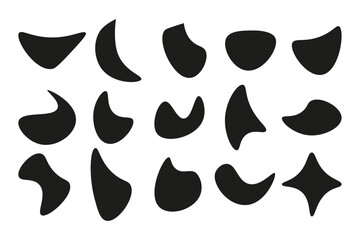Random blob shapes. Blobs shape organic set. Rounded abstract organic shape. collection of abstract forms for design random shapes.
