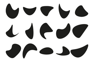 Random blob shapes. Blobs shape organic set. Rounded abstract organic shape. collection of abstract forms for design random shapes.
