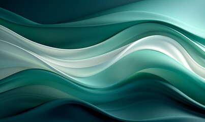 Abstract white and green wavy fabric texture