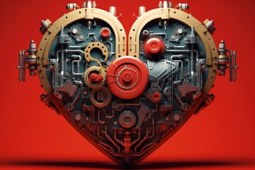 Robotic heart, bionic heart, cyborg heart, Generative AI