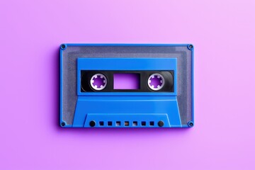 Cassette tape isolated on pink background, Generative AI