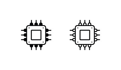 Microprocessor icon design with white background stock illustration