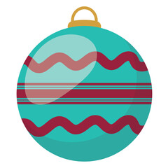 Detailed christmas tree ball icon Vector