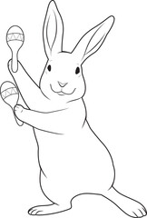 Rabbit Musician Maracas Music Animal Vector Graphic Art Illustration
