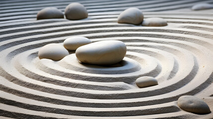 Fototapeta na wymiar inspired meditation pattern with stones