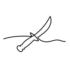 knife continuous line art