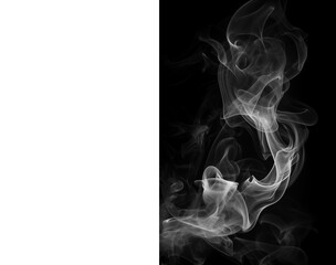 White smoke steam, smokes from hot food or drink isolated on transparent background - obrazy, fototapety, plakaty