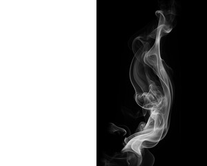 White smoke waves, smokes from tea or coffee isolated on transparent background - obrazy, fototapety, plakaty