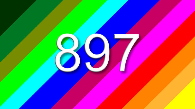 897 colorful rainbow background year number