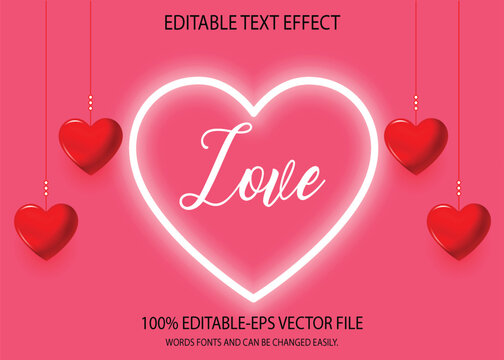 Love 3D Text Effect.headline, logo and business brand