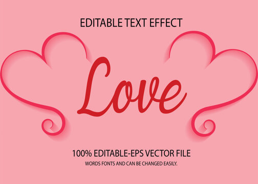 Love 3D Text Effect.headline, logo and business brand
