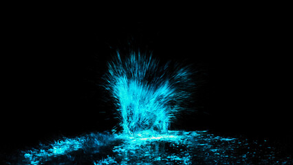 explosion of bioluminescent water