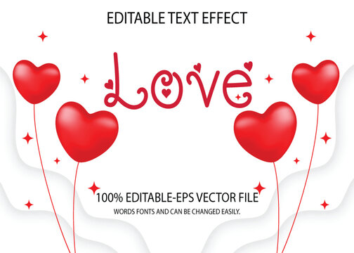 Love 3D Text Effect.headline, logo and business brand